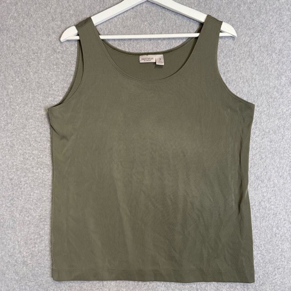 Easywear by Chico's Women's Size 3, L, Gray Sleeveless Tank Top Shirt